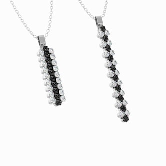 Serafino Consoli 18K White Gold 1.19cttw White & Black Diamond Expandable Pendant Necklace