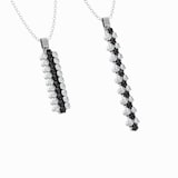 Serafino Consoli 18K White Gold 1.19cttw White & Black Diamond Expandable Pendant Necklace
