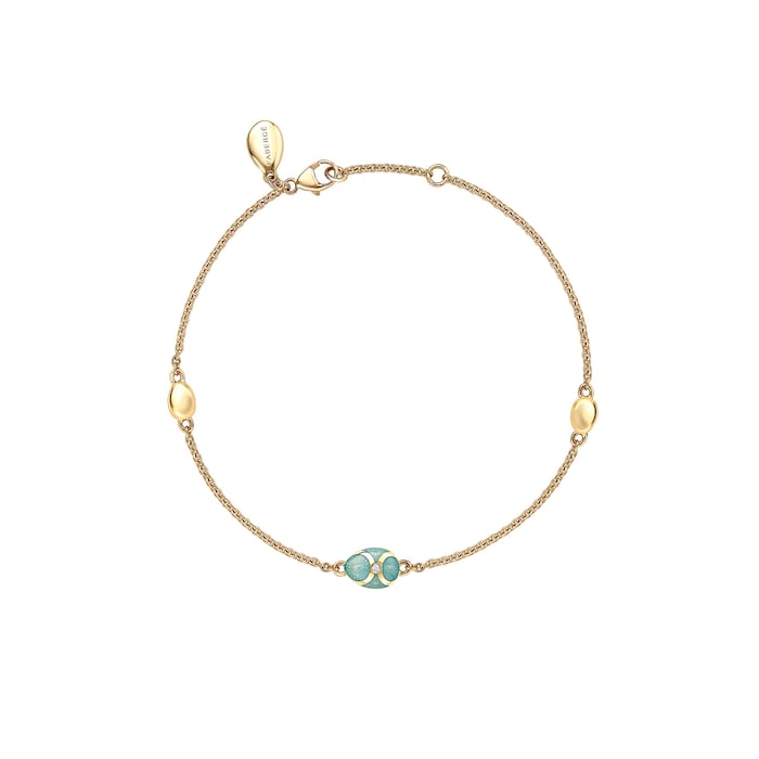 Fabergé Heritage 18ct Yellow Gold Diamond & Turquoise Enamel Chain Bracelet