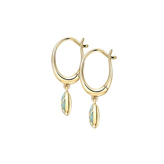 Fabergé Heritage 18ct Yellow Gold & Turquoise Enamel Hoop Drop Earrings Fabergé Heritage 18ct Yellow Gold & Turquoise Enamel Hoop Drop Earrings