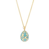 Fabergé Heritage 18ct Yellow Gold Diamond & Turquoise Enamel Petite Egg Pendant