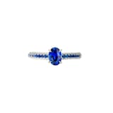 Fabergé Colours of Love 18ct White Gold Blue Sapphire Fluted Ring with Sapphire Shoulders