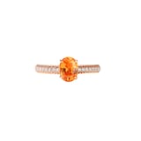 Fabergé Colours of Love 18ct Rose Gold Spessartite Fluted Ring with Diamond Shoulders