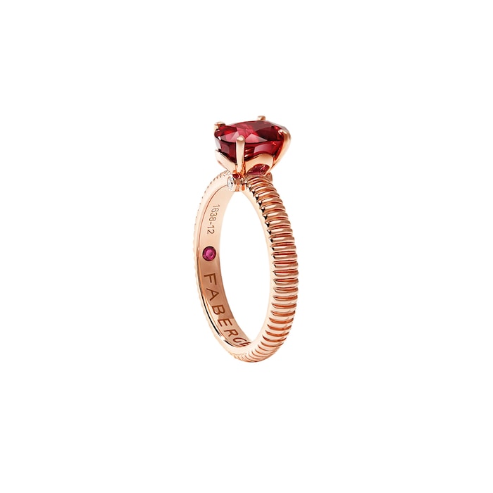 Fabergé Colours of Love 18ct Rose Gold Ruby Fluted Ring