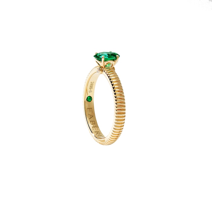 Fabergé Colours of Love 18ct Yellow Gold Emerald Fluted Ring