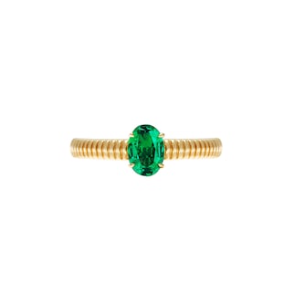 Fabergé Love By Faberge 18ct Yellow Gold Emerald Fluted Ring