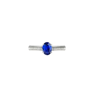 Fabergé Love By Faberge 18ct White Gold Blue Sapphire Fluted Ring