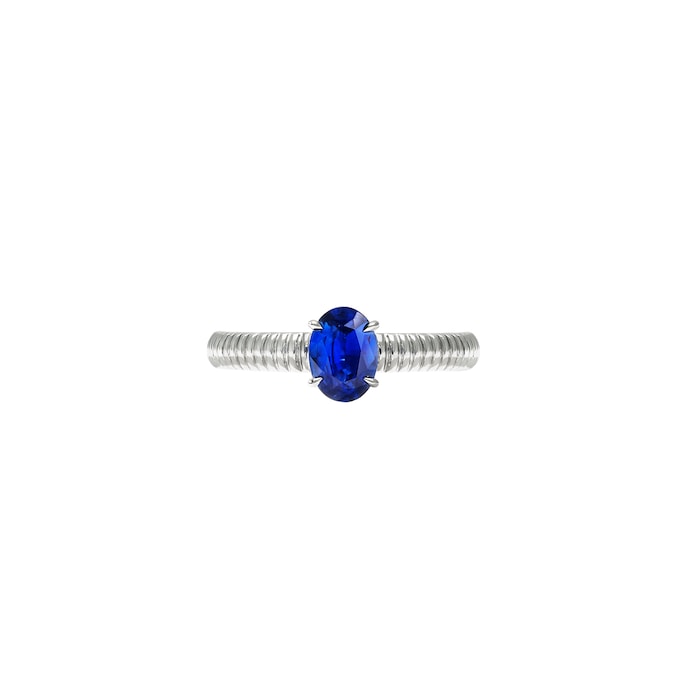Fabergé Colours of Love 18ct White Gold Blue Sapphire Fluted Ring