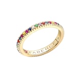 Fabergé Colours of Love 18ct Yellow Gold Multicoloured Gemstone Fluted Eternity Ring