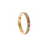 Fabergé Colours of Love 18ct Yellow Gold Multicoloured Gemstone Fluted Eternity Ring