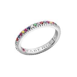 37280194 - Colours of Love 18ct White Gold Multicoloured Gemstone Fluted Eternity Ring