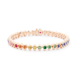 Fabergé Colours of Love Cosmic Curve 18ct Rose Gold Multistone Tennis Bracelet