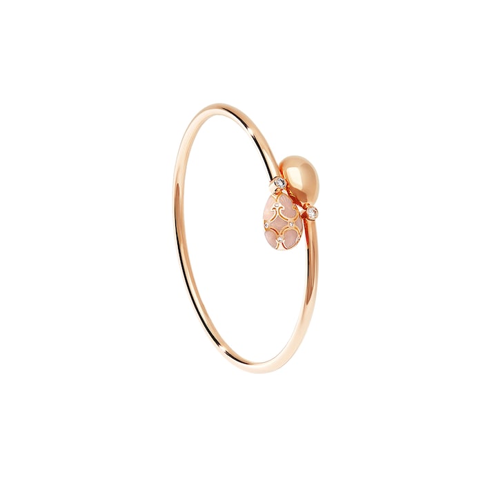 Fabergé Heritage 18ct Rose Gold Diamond & Pink Enamel Crossover Bracelet