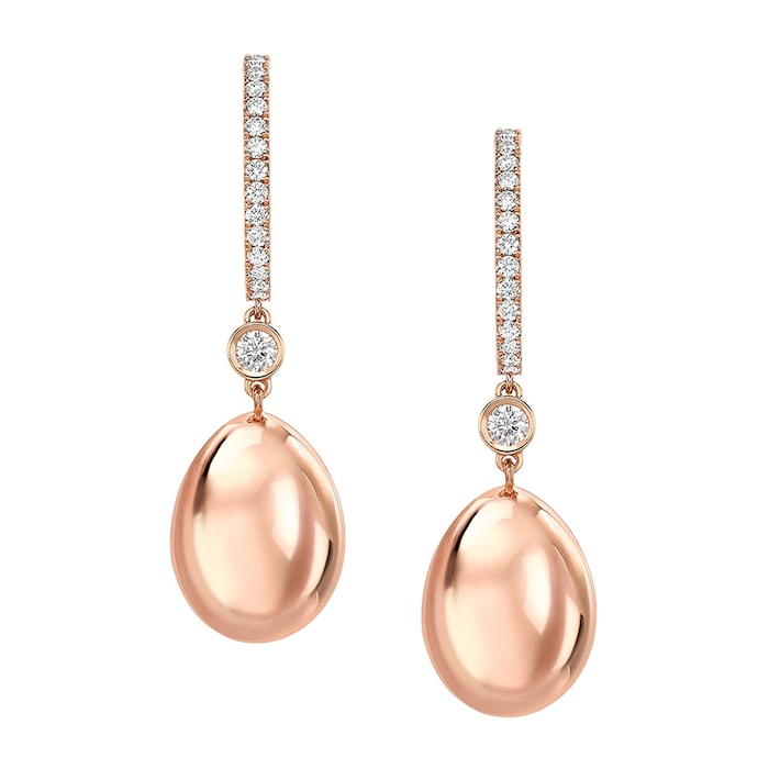 Fabergé Fabergé Essence 18ct Rose Gold 0.34cttw Diamond Set Egg Drop Earrings