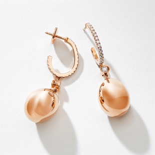 Fabergé Fabergé Essence 18ct Rose Gold 0.34cttw Diamond Set Egg Drop Earrings