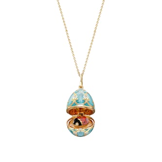 Fabergé Heritage 18ct Yellow Gold Diamond & Turquoise Enamel Ladybird Surprise Locket
