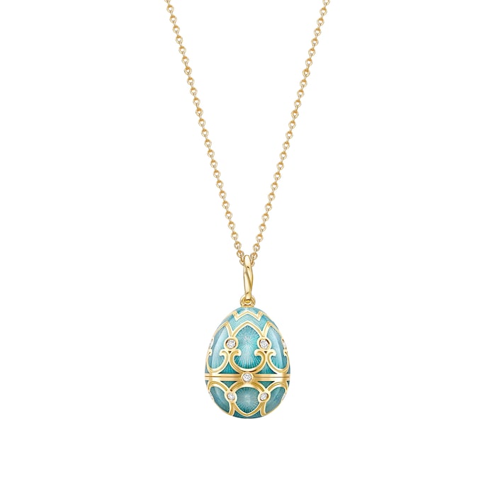 Fabergé Heritage 18ct Yellow Gold Diamond & Turquoise Enamel Ladybird Surprise Locket