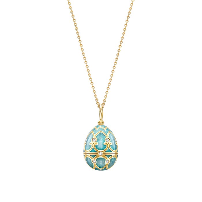 Fabergé Heritage 18ct Yellow Gold Diamond & Turquoise Enamel Ladybird Surprise Locket