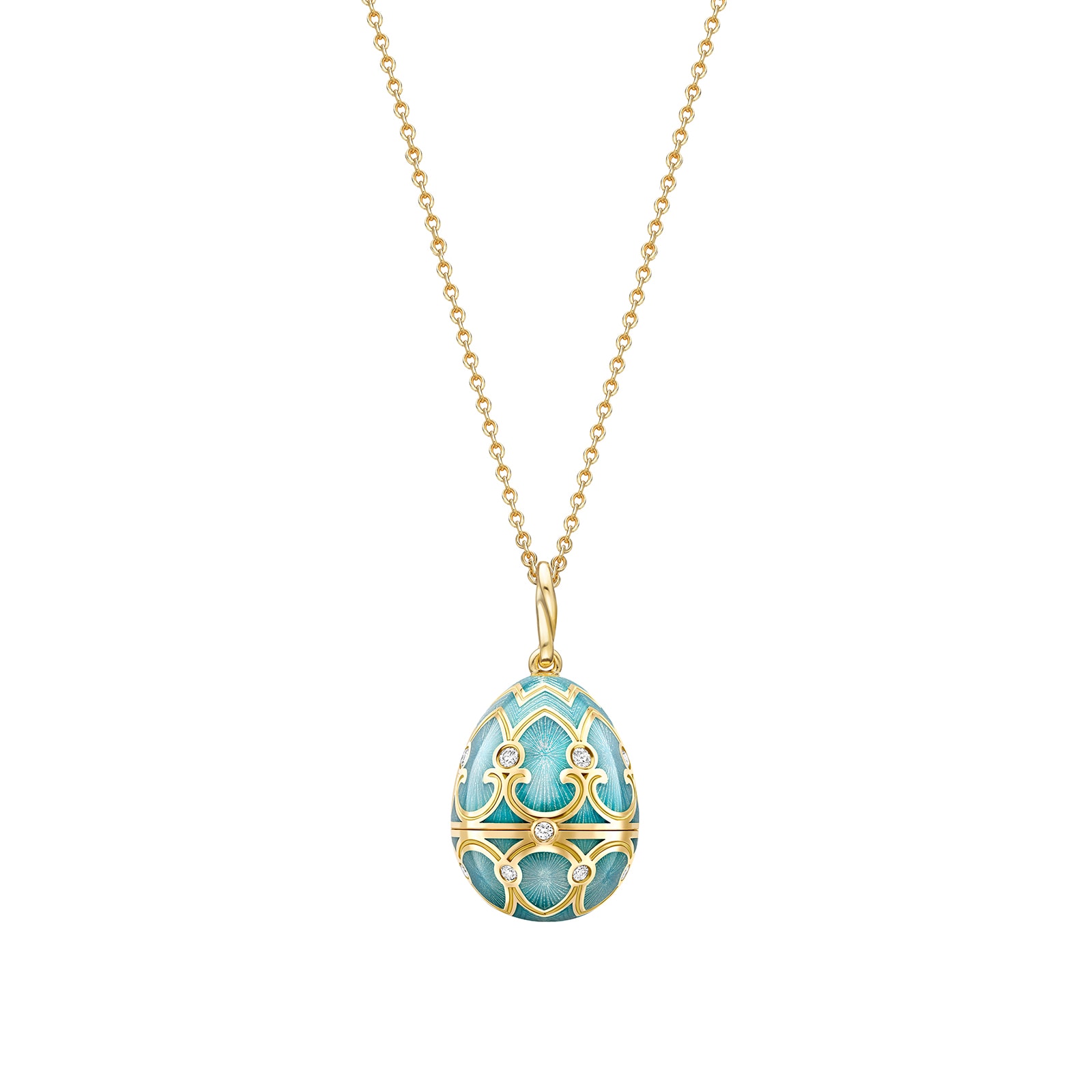 Fabergé Heritage 18ct Yellow Gold Diamond & Turquoise Enamel Ladybird Surprise Locket
