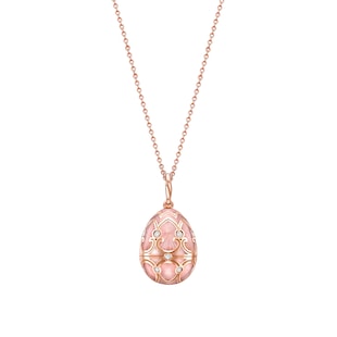 Fabergé Heritage 18ct Rose Gold Diamond & Pink Enamel Heart Surprise Locket