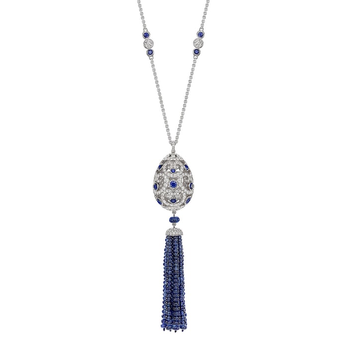 Fabergé Fabergé Imperial Impératrice 18ct White Gold & Blue Sapphire Tassel Pendant