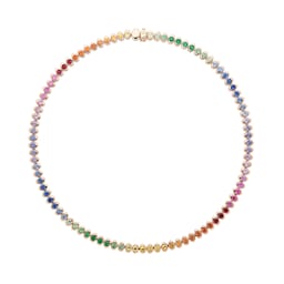 37280212 - Colours of Love Cosmic Curve 18ct Rose Gold Multistone Necklace