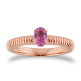 Fabergé Colours of Love 18ct Rose Gold Pink Sapphire Fluted Ring