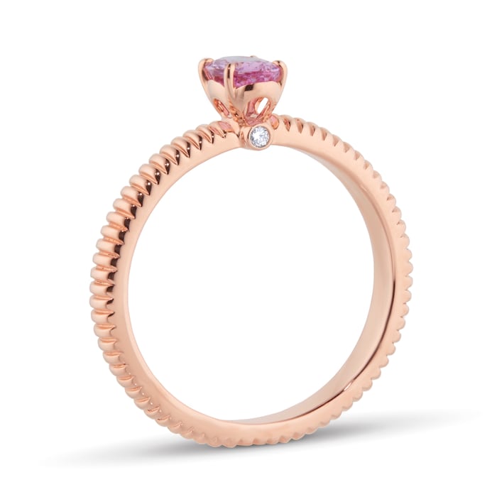 Fabergé Colours of Love 18ct Rose Gold Pink Sapphire Fluted Ring