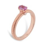 Fabergé Colours of Love 18ct Rose Gold Pink Sapphire Fluted Ring