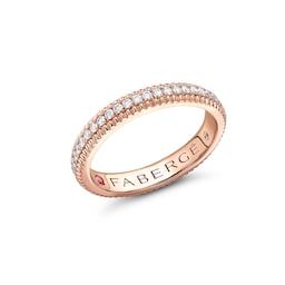 37280219 - Colours of Love 18ct Rose Gold 0.43ct Diamond Fluted Eternity Ring