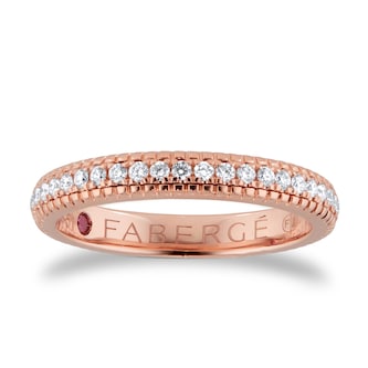 Fabergé Love By Faberge 18ct Rose Gold 0.43ct Diamond Fluted Eternity Ring