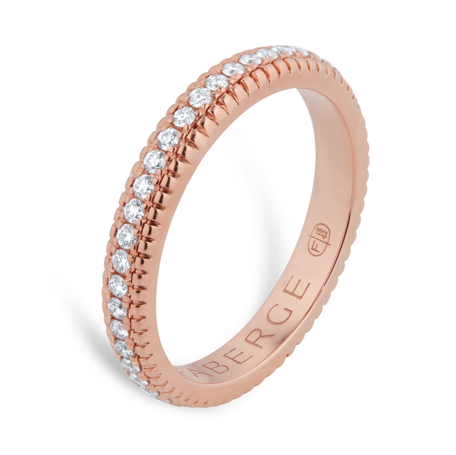 Fabergé Love By Faberge 18ct Rose Gold 0.43ct Diamond Fluted Eternity Ring