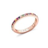 Fabergé Colours of Love 18ct Rose Gold Multicoloured Gemstone Fluted Eternity Ring