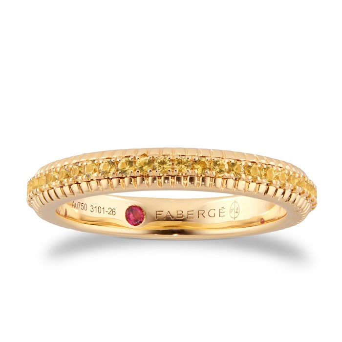 Fabergé Colours of Love 18ct Yellow Gold Yellow Sapphire Fluted Eternity Ring