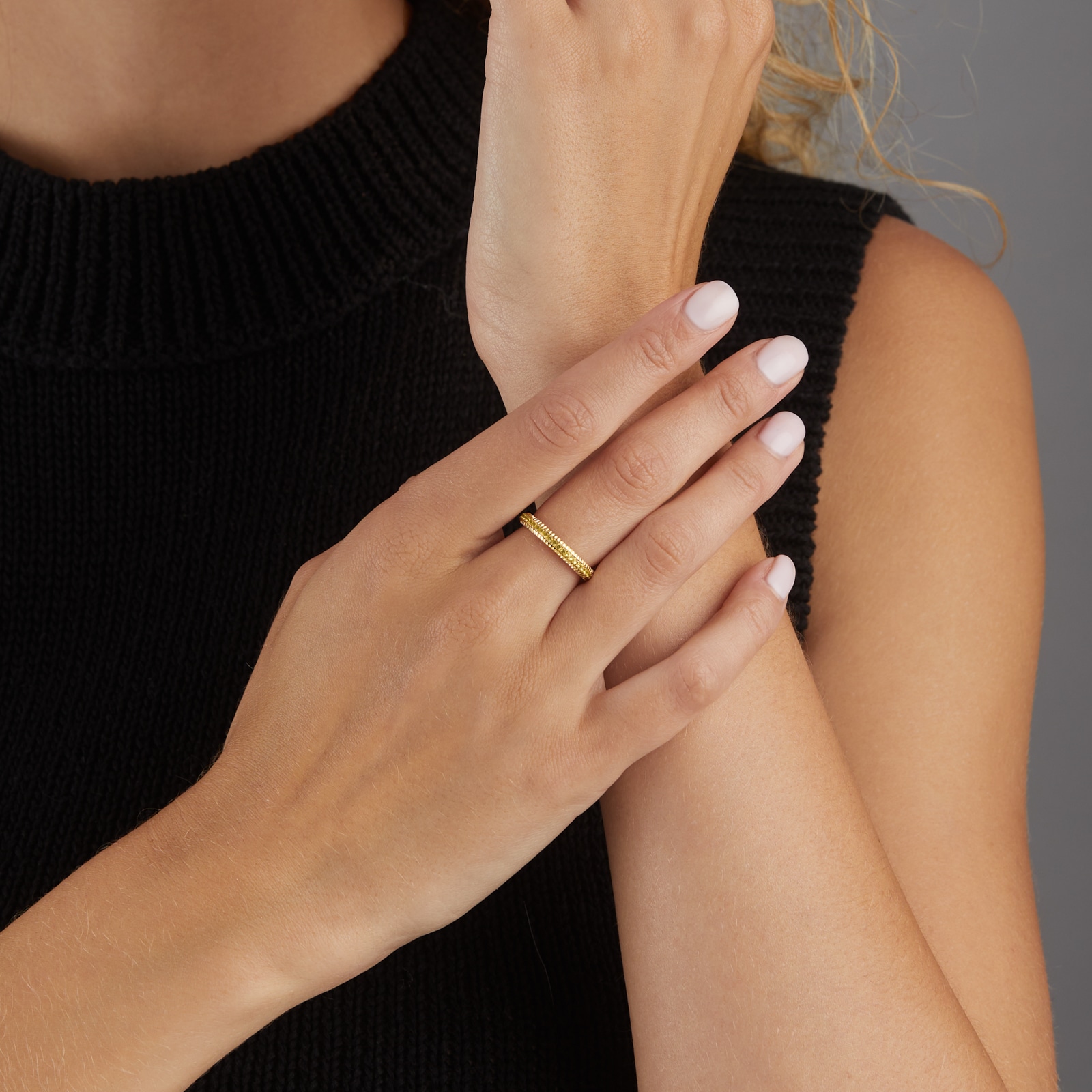Fabergé Colours of Love 18ct Yellow Gold Yellow Sapphire Fluted Eternity Ring - Ring Size J