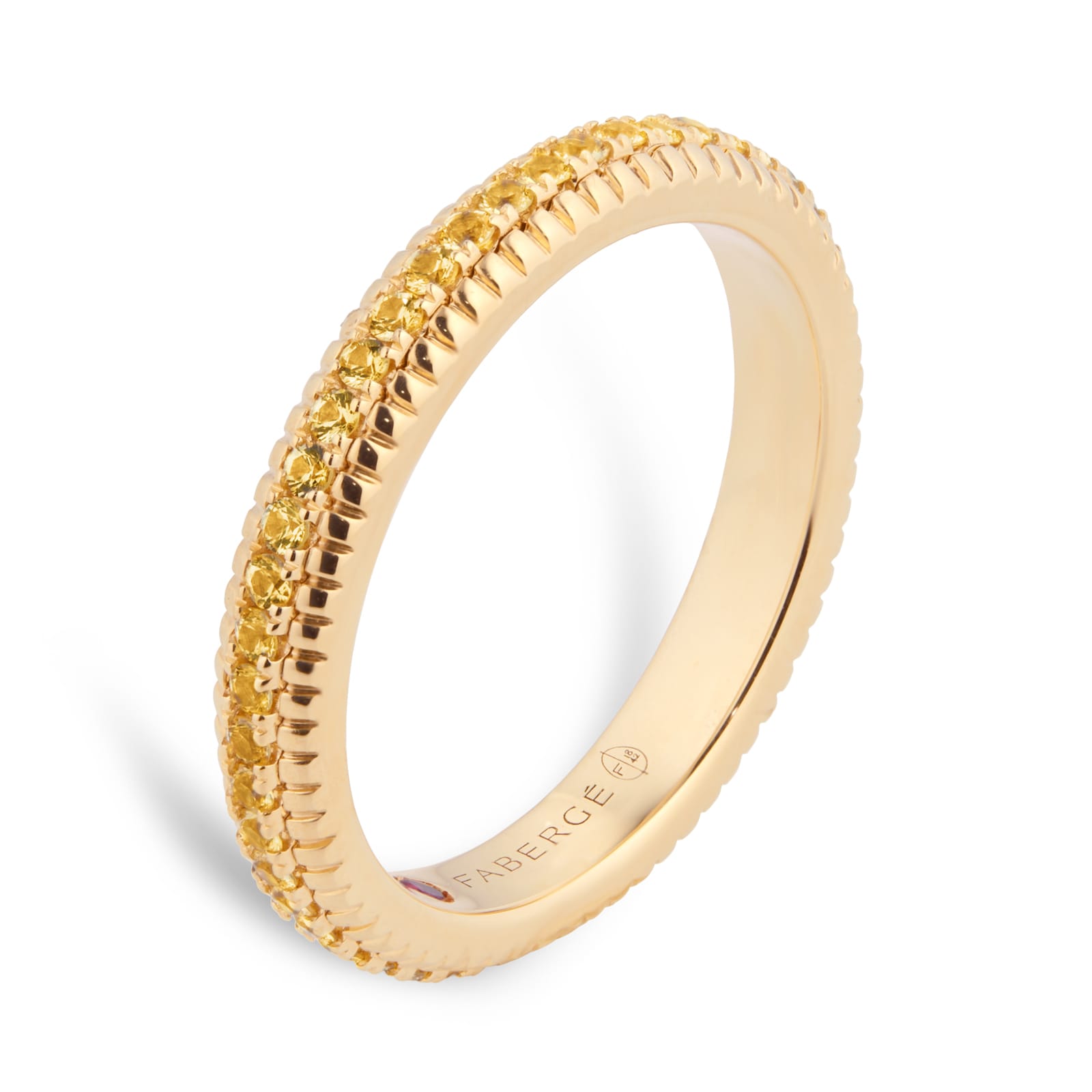 Fabergé Colours of Love 18ct Yellow Gold Yellow Sapphire Fluted Eternity Ring - Ring Size J