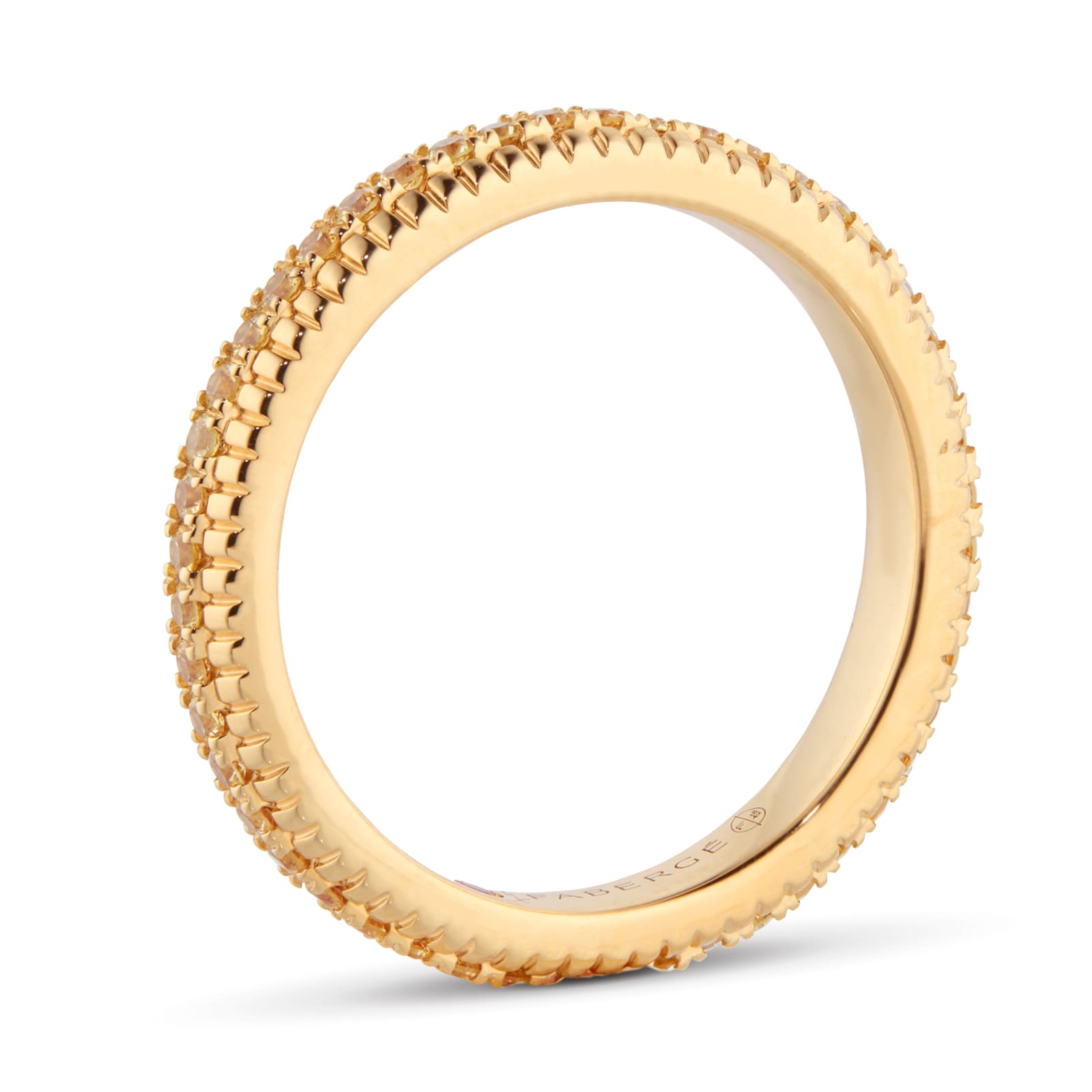 Fabergé Colours of Love 18ct Yellow Gold Yellow Sapphire Fluted Eternity Ring - Ring Size J