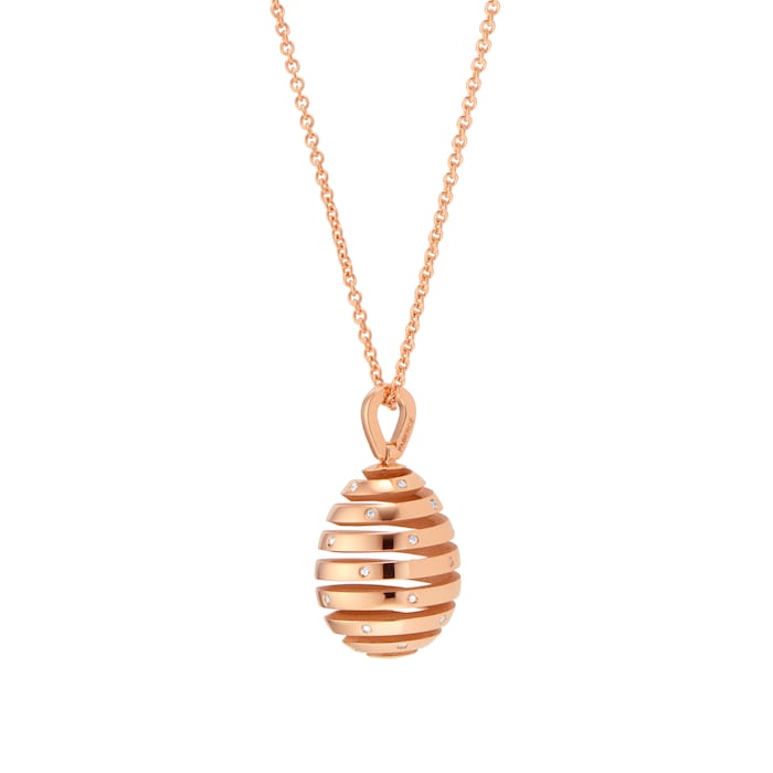 Fabergé Fabergé Essence 18ct Rose Gold Spiral Egg Pendant