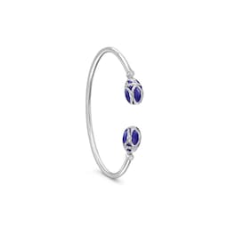 37280227 - Heritage 18ct White Gold Diamond & Royal Blue Guilloché Enamel Bracelet