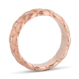 Fabergé Treillage Brushed 18ct Rose Gold & 0.18ct Diamond Ring