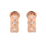 Fabergé Treillage Brushed 18ct Rose Gold & 0.25ct Diamond Huggie Hoop Earrings