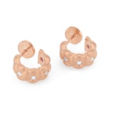 Fabergé Treillage Brushed 18ct Rose Gold & 0.25ct Diamond Huggie Hoop Earrings