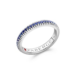 37280234 - Colours of Love 18ct White Gold Blue Sapphire Fluted Eternity Ring