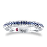 Fabergé Colours of Love 18ct White Gold Blue Sapphire Fluted Eternity Ring