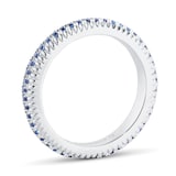 Fabergé Colours of Love 18ct White Gold Blue Sapphire Fluted Eternity Ring