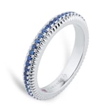 Fabergé Colours of Love 18ct White Gold Blue Sapphire Fluted Eternity Ring