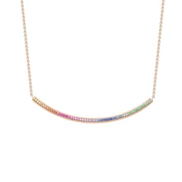 37280239 - Colours of Love 18ct Rose Gold Rainbow Fluted Choker Necklace