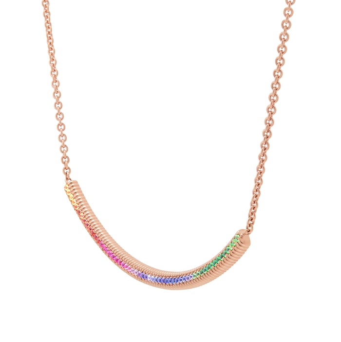 Fabergé Colours of Love 18ct Rose Gold Rainbow Fluted Choker Necklace