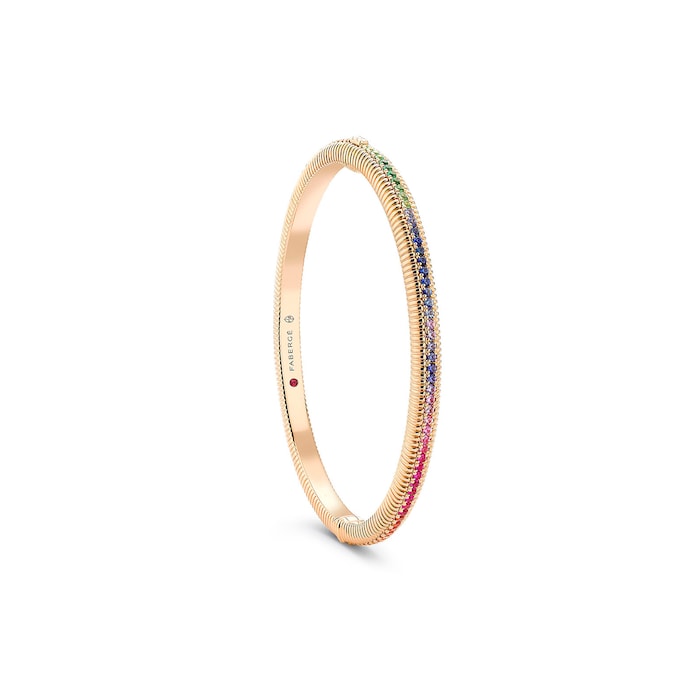 Fabergé Colours of Love 18ct Rose Gold Rainbow Fluted Bracelet