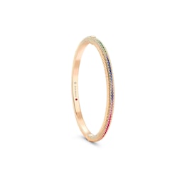 37280240 - Colours of Love 18ct Rose Gold Rainbow Fluted Bracelet